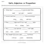 Verb Adjective or Preposition Worksheet