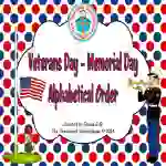 Veterans Day or Memorial Day Alphabetical Order Sheets