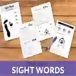 WORKSHEETS To Reinforce Three Letter Sight Words (4-7 years)