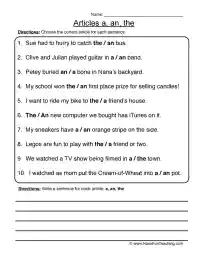 writing an article worksheet pdf