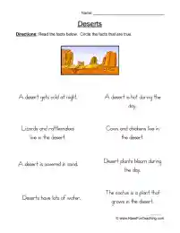 Desert Habitat Worksheets For 2nd Grade Desert Worksheets