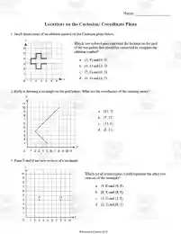 Cartesian Coordinates Worksheets Cartesian Coordinate Plane Printable