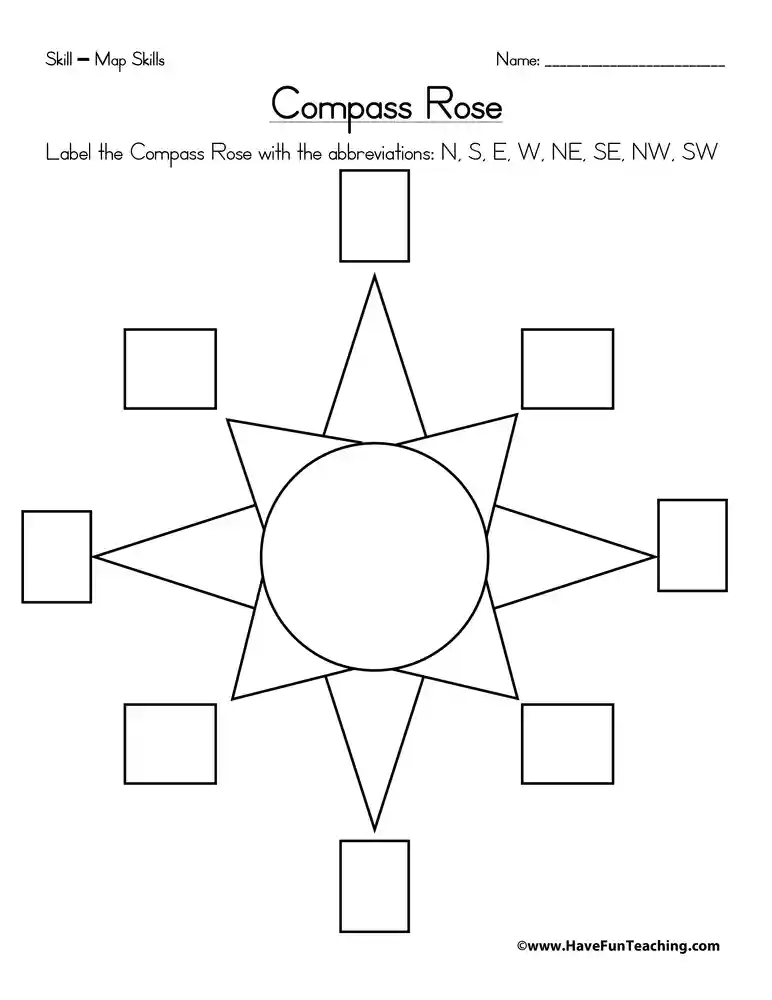 Simple compass rose  Simple compass, Compass rose, Compass