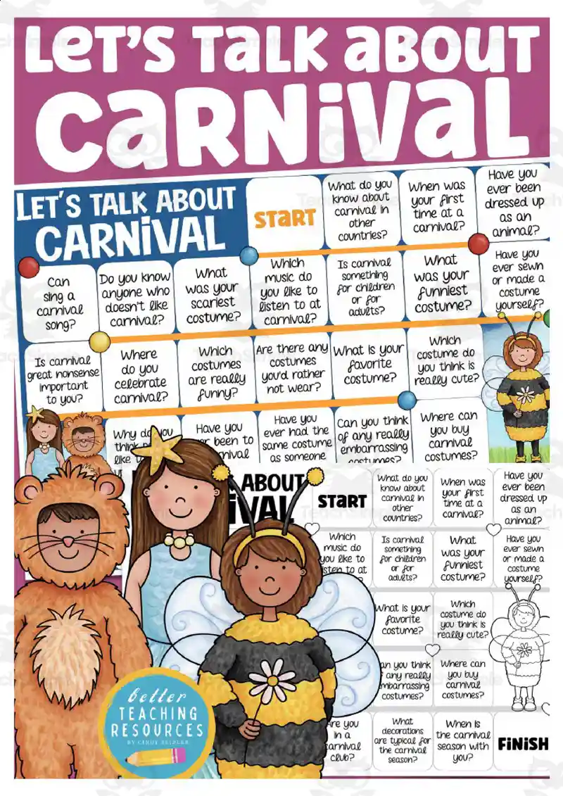 Let's Talk About Carnival Board Game by Teach Simple