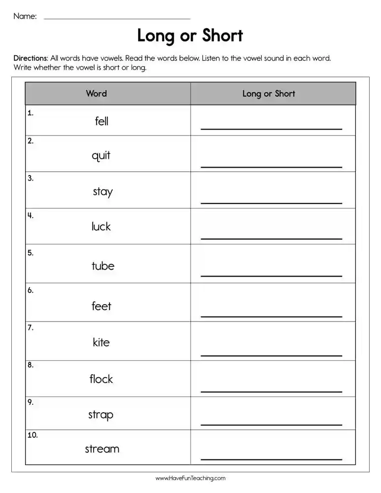 Tall vs. Short Worksheets - 15 Worksheets.com