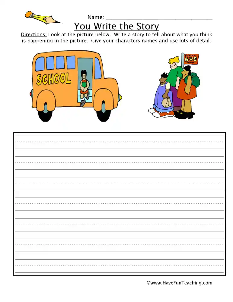 You Write the Story Fishing Picture Worksheet - Have Fun Teaching