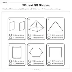 2D and 3D Shapes Worksheet by Teach Simple