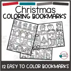 Christmas coloring bookmarks