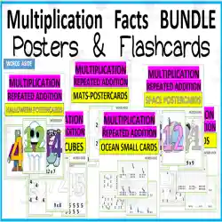Multiplication Facts Small Cards Repeated Addition