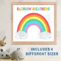 Pastel Rainbow Mindful Breathing Activity Poster Great for Classroom Decor  and Calming Corners by Teach Simple