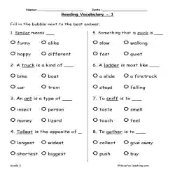 SYNONYM REVIEW #2 • VOCABULARY TEST PREP • GRADE 5 by Pizzazz Learning