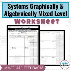 Solving Systems of Equations using Substitution, Elimination, and  Graphically Worksheet by Teach Simple