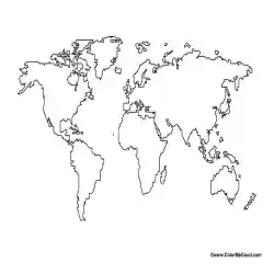 World Blank Map Worksheet by Teach Simple