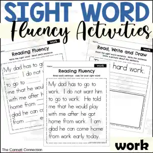 Sight Word Fluency Passages - work by Teach Simple