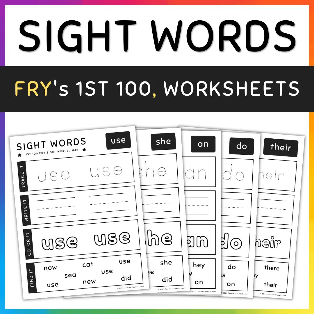 fry sight words list kindergarten