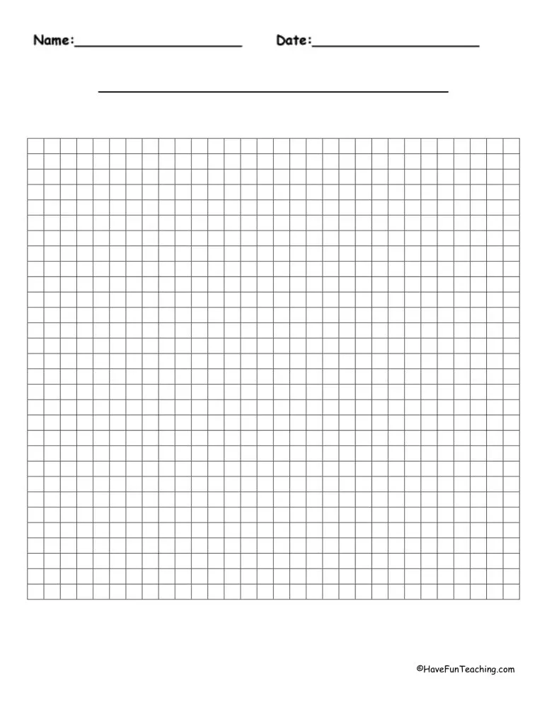 30 by 30 Blank Graph Paper by Teach Simple