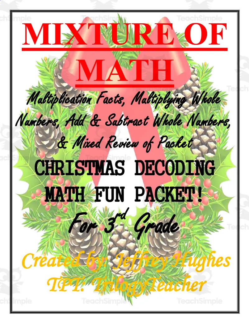 3rd-grade-mixture-of-math-christmas-packet-by-teach-simple