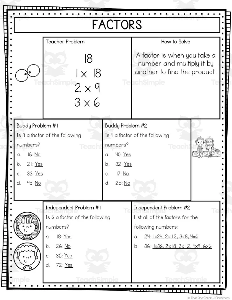 An educational teaching resource from That One Cheerful Classroom entitled 4th Grade Multiplication Math Notes downloadable at Teach Simple.