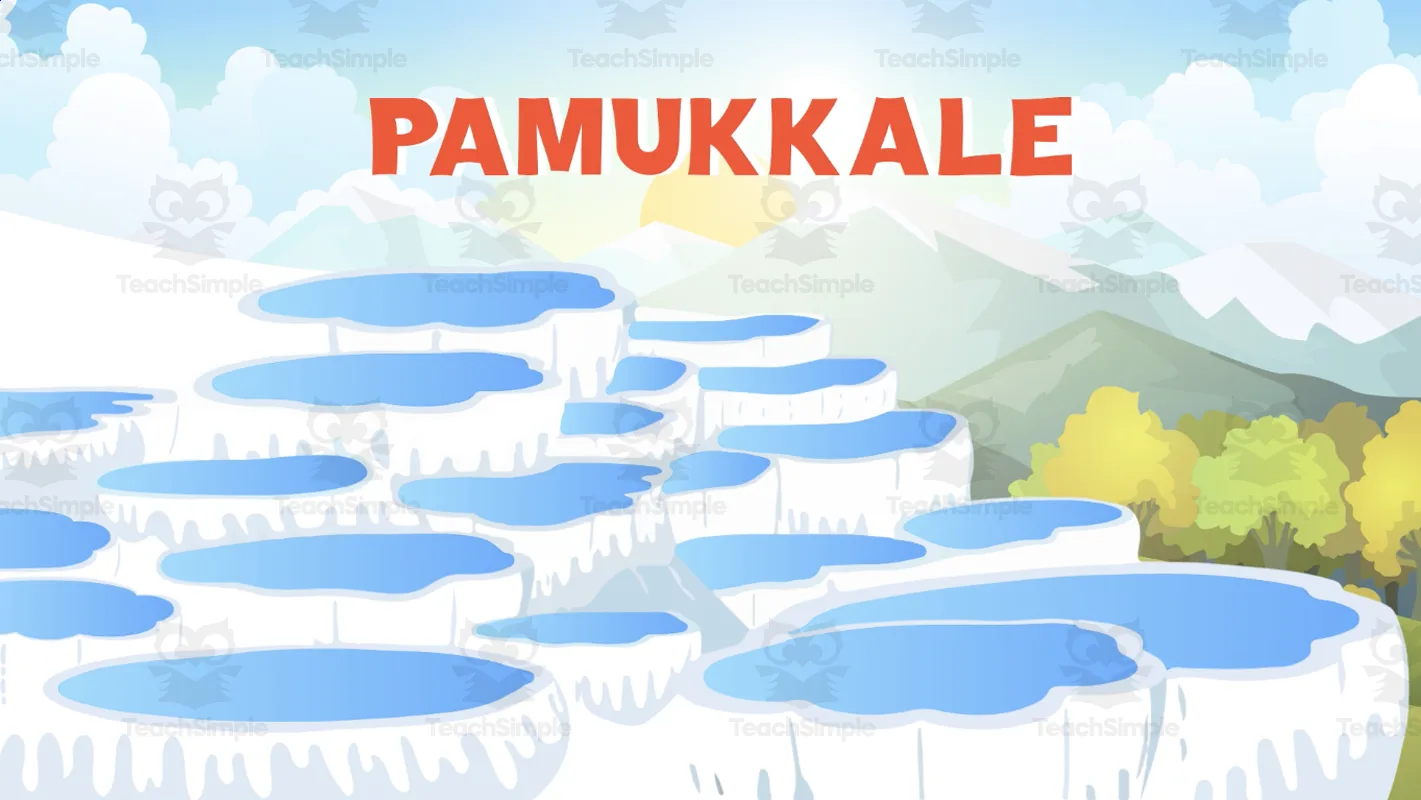 An educational teaching resource from Educational Voice entitled All About Pamukkale | Geographical Wonders Video Lesson downloadable at Teach Simple.