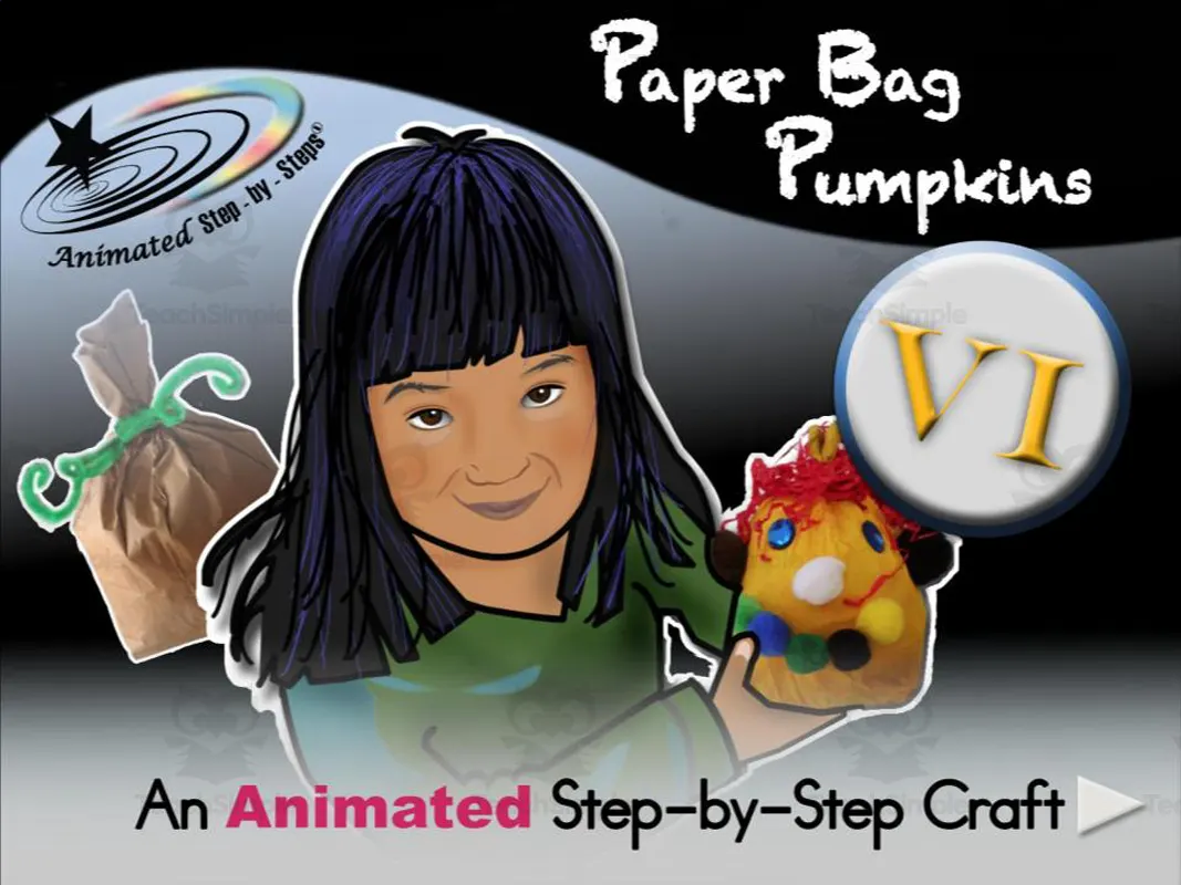 An educational teaching resource from Bloom Resources entitled Animated Craft: Paper Bag Pumpkins VI downloadable at Teach Simple.