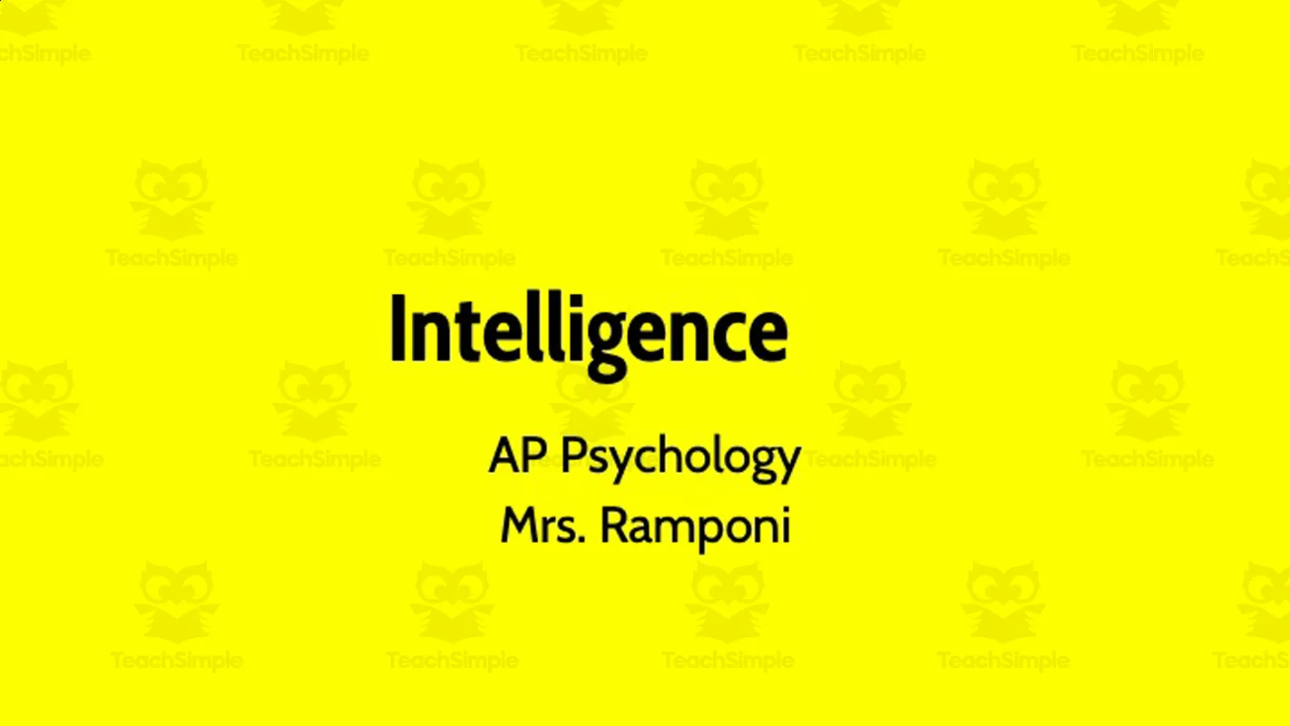 AP Psychology Cognition and Intelligence Bundle by Teach Simple