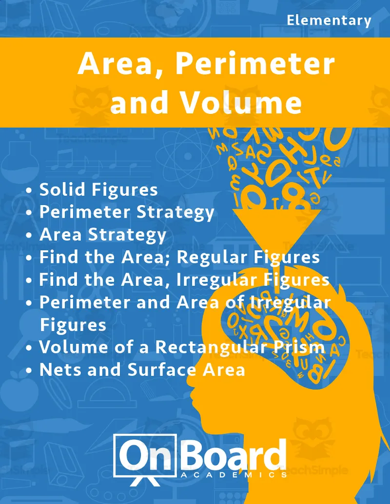 An educational teaching resource from Classroom Complete Press entitled Area, Perimeter, Volume | Academic Workbook downloadable at Teach Simple.