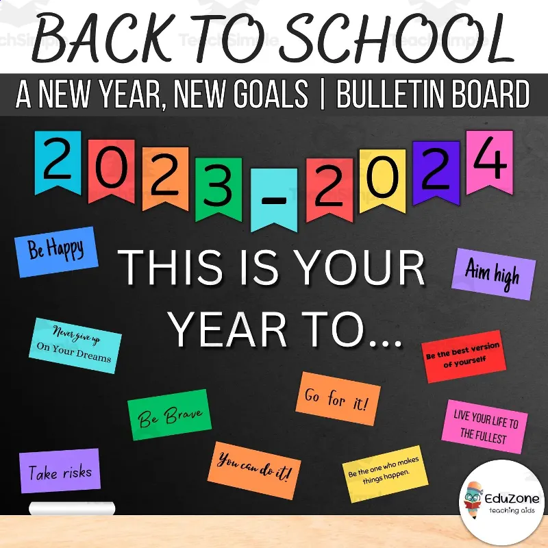 Back to School: A New Year, New Goals | Bulletin Board or Door Kit! by ...