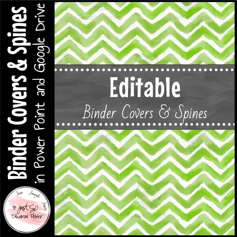 Chevron Watercolor Binders in Lime Green by Teach Simple