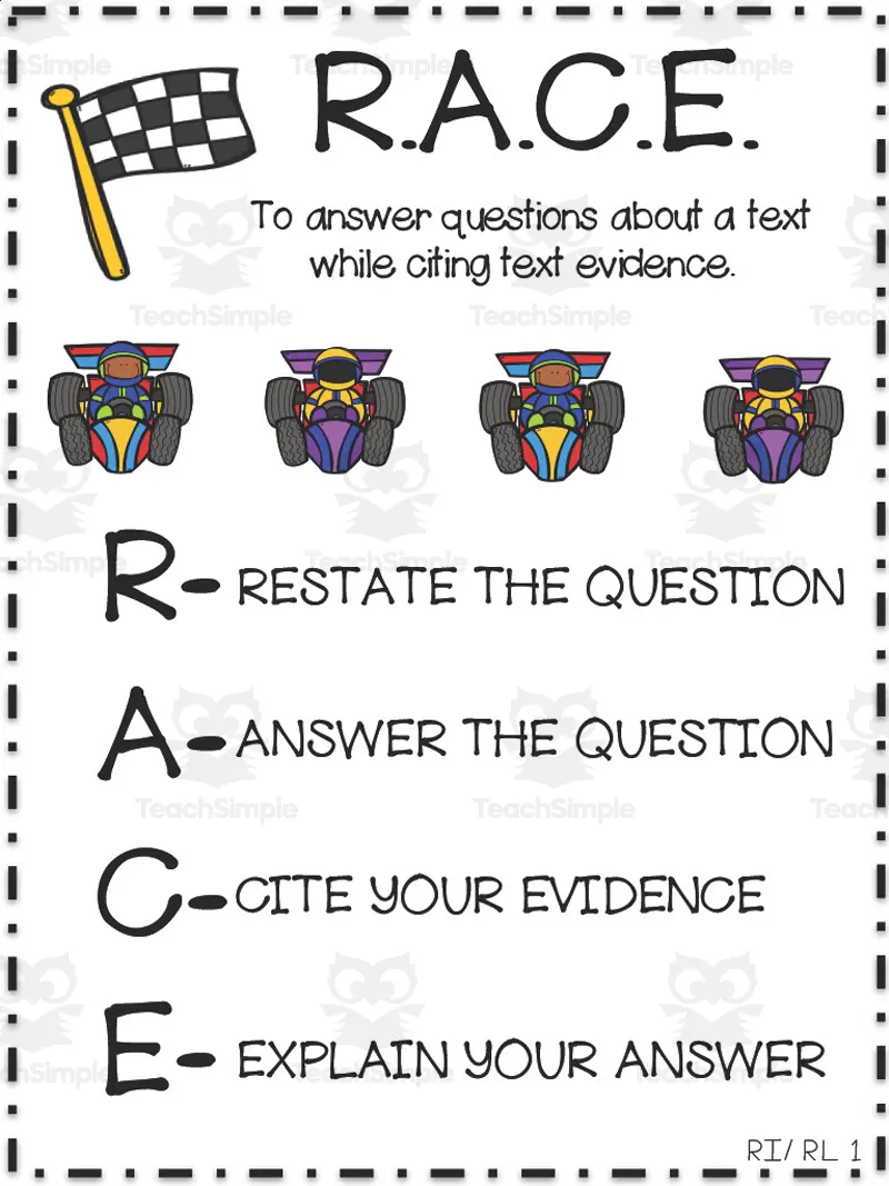 An educational teaching resource from First in Line entitled Citing Text Evidence Anchor Chart downloadable at Teach Simple.