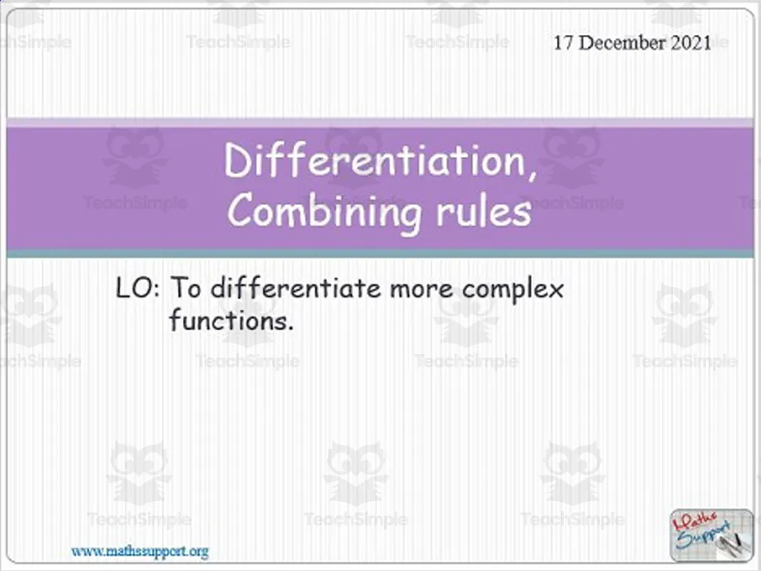 Combining differentiation rules by Teach Simple