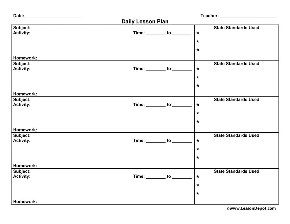 An educational teaching resource from Have Fun Teaching entitled Common Core Standards Lesson Plan Template downloadable at Teach Simple.