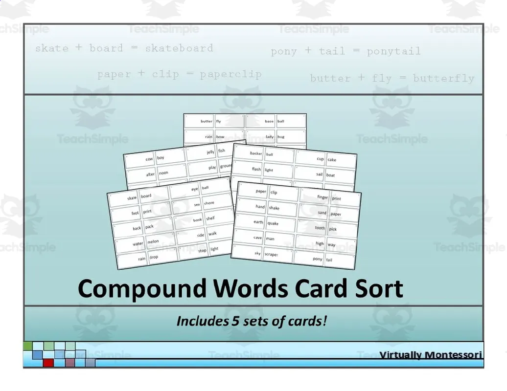 Compound Words Card Sort by Teach Simple