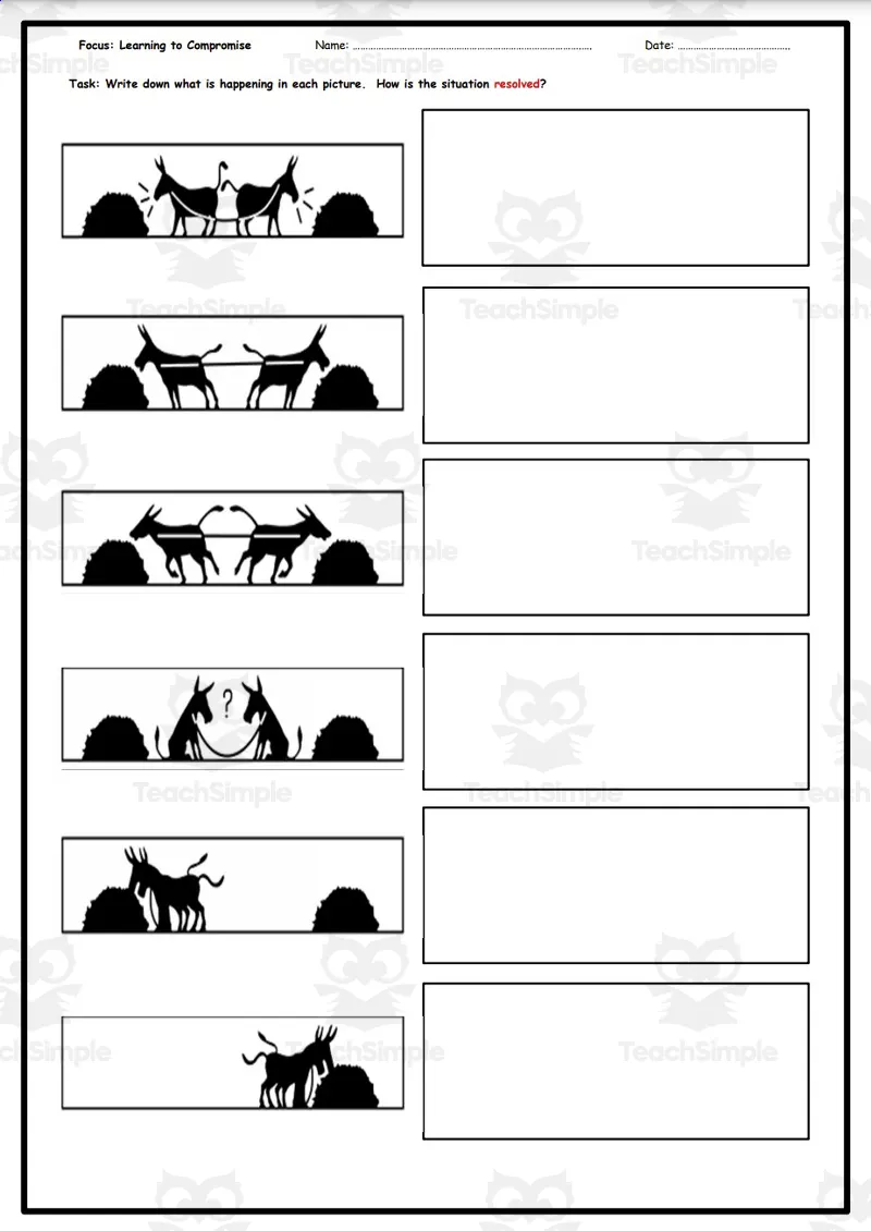 Compromise Worksheet by Teach Simple