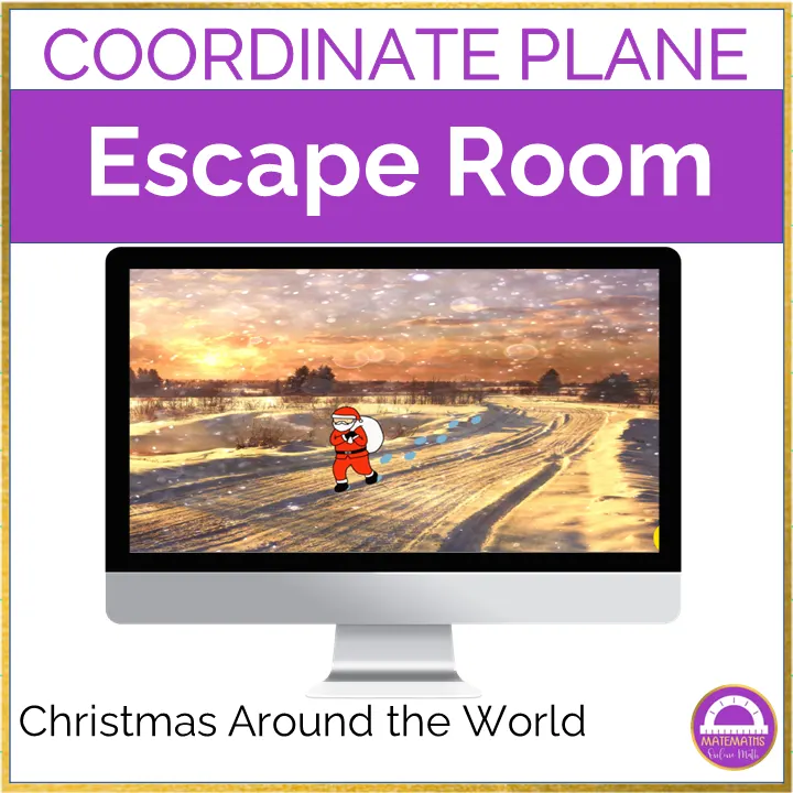Coordinate Plane Christmas Around the World Digital Escape Room by