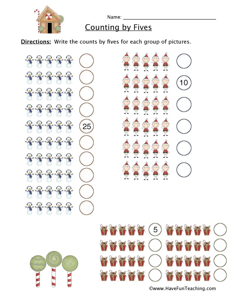 Counting Fives Worksheet By Teach Simple 2581