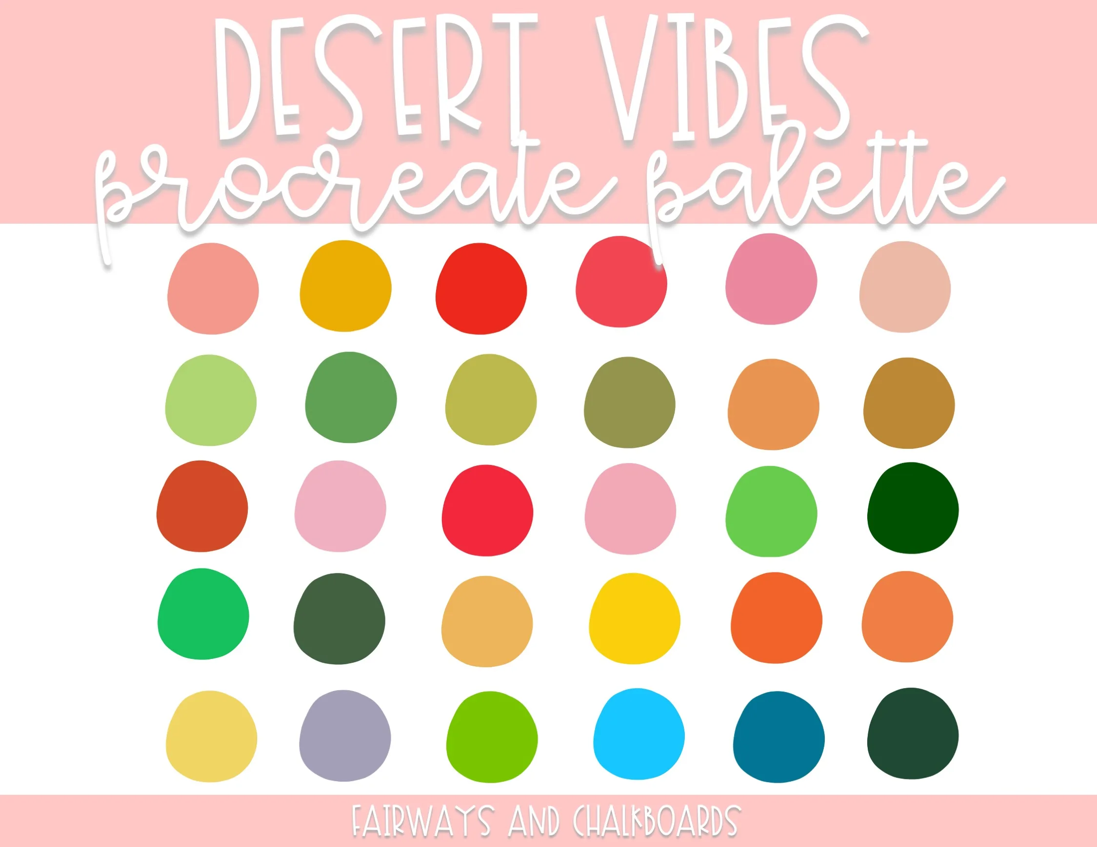 An educational teaching resource from Fairways and Chalkboards entitled Desert Vibes Procreate Color Palette downloadable at Teach Simple.