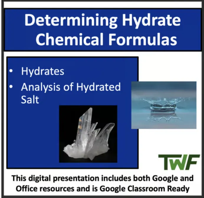 Determining Hydrate Chemical Formula Senior Chemistry Lesson by Teach