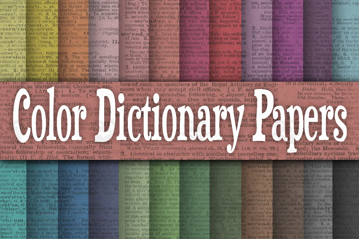 Digital Paper Dictionary Papers Colors by Teach Simple