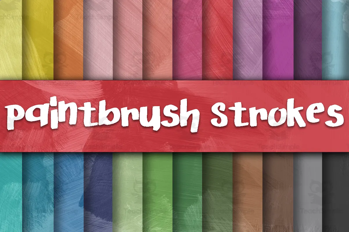 Digital Paper Paintbrush Strokes by Teach Simple
