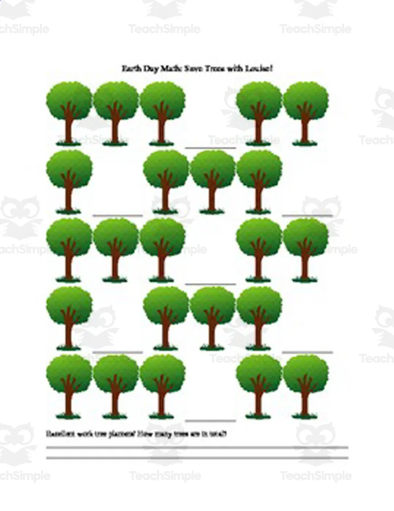 An educational teaching resource from Easy As ABC entitled Earth Day Package: Word Search, Earth Quilt and Save Trees with Louise Math downloadable at Teach Simple.