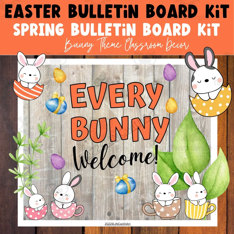 Easter Bulletin Board Ideas Spring Door Decorations Editable by
