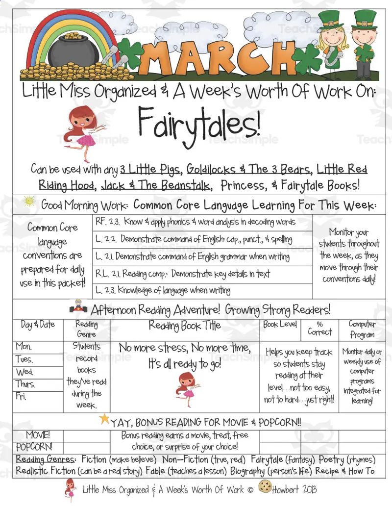 Fairytales | Reading Activity Packet by Teach Simple
