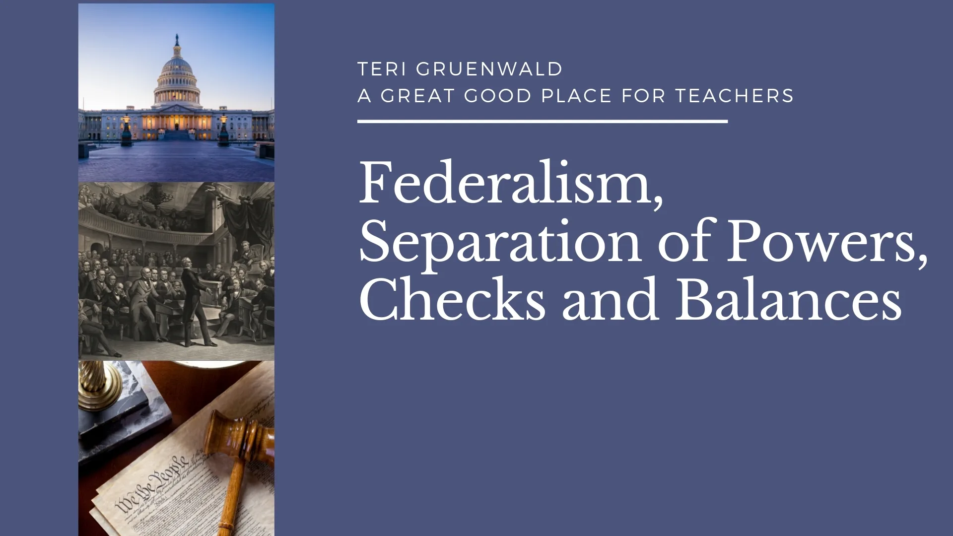 An educational teaching resource from Intentional Teaching and Learning entitled Federalism, Separation of Powers, and Checks and Balances downloadable at Teach Simple.