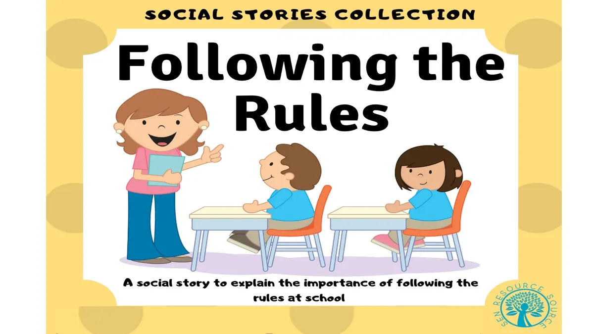 An educational teaching resource from SEN Resource Source entitled Following the Rules Social Story downloadable at Teach Simple.