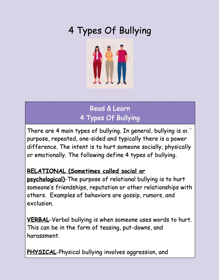 Four Types of Bullying Hyperdoc by Teach Simple