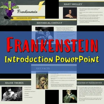 An educational teaching resource from Educate and Create entitled Frankenstein Background Powerpoint downloadable at Teach Simple.