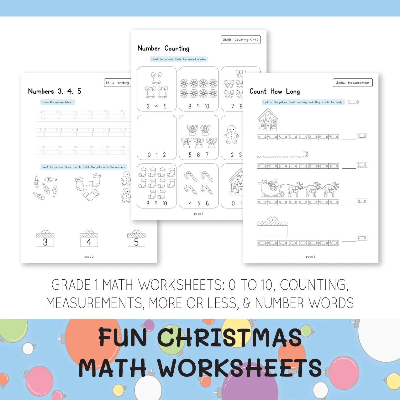 Fun Christmas Math Worksheets by Teach Simple Fun Christmas Math Worksheets by Teach Simple