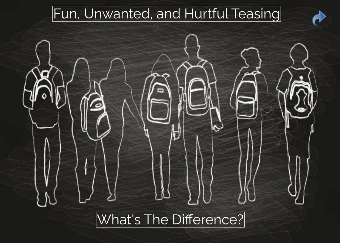 An educational teaching resource from Jennifer Moyer Taylor entitled Fun, Unwanted, or Hurtful Teasing Boom Deck Plus Handout downloadable at Teach Simple.