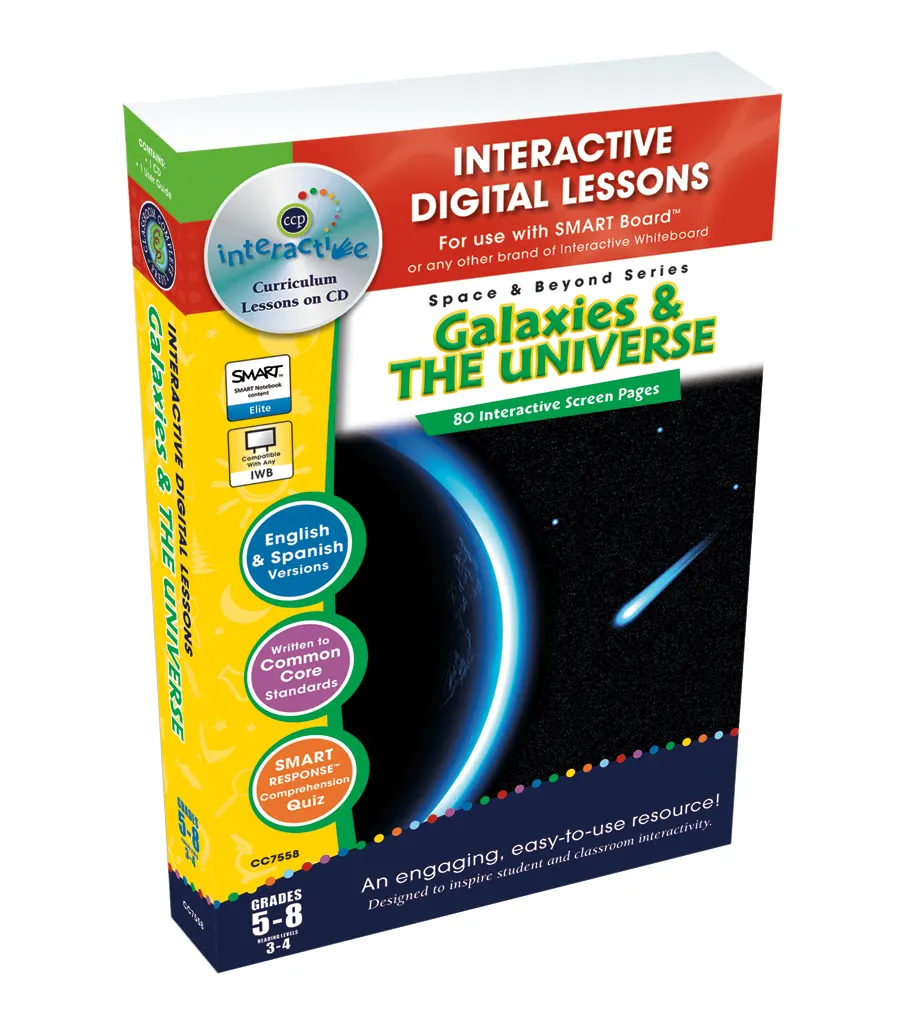 An educational teaching resource from Classroom Complete Press entitled Galaxies & The Universe - Digital Lesson Plan Gr. 5-8 | MAC Software downloadable at Teach Simple.