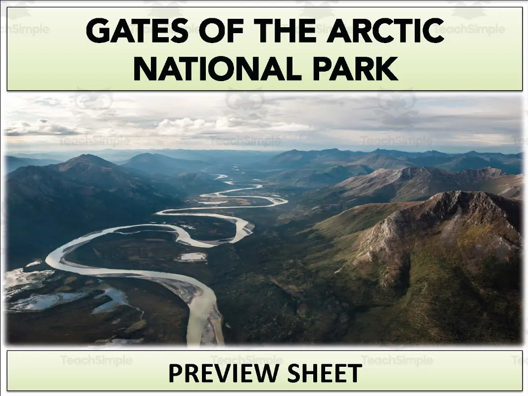 Gates of the Arctic National Park Geography Unit by Teach Simple